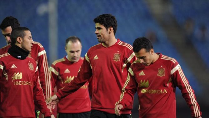 Diego Costa berlatih bersama timnas Spanyol (skysports)