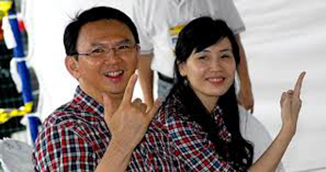 Basuki Tjahaya Purnama dan istri, Veronica Tan